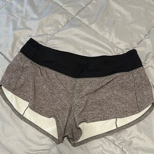 lululemon athletica Heathered Brown and Black Athletic Shorts